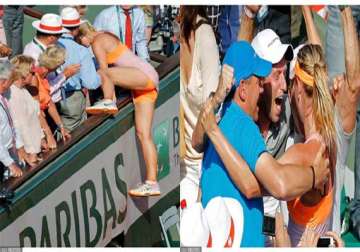 how sharapova climbed the stand to meet her dear ones after french open triumph