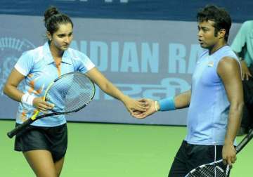 us open 2015 leander paes sania mirza lose in doubles