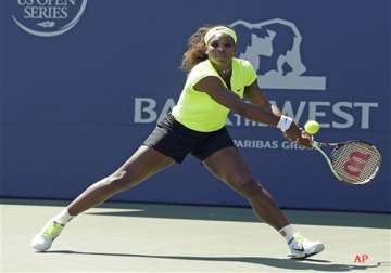 serena williams wins 1st match at bank of the west