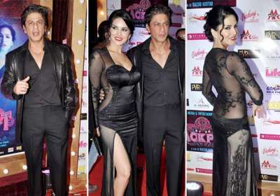 Sunny Leone Romance Porn - Shah Rukh Khan- Sunny Leone at 'Jackpot' special screening (view pics) â€“  India TV