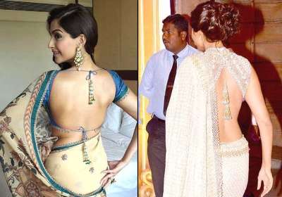 10 Hot Backless Saree Cholis On Bollywood Celebrities 