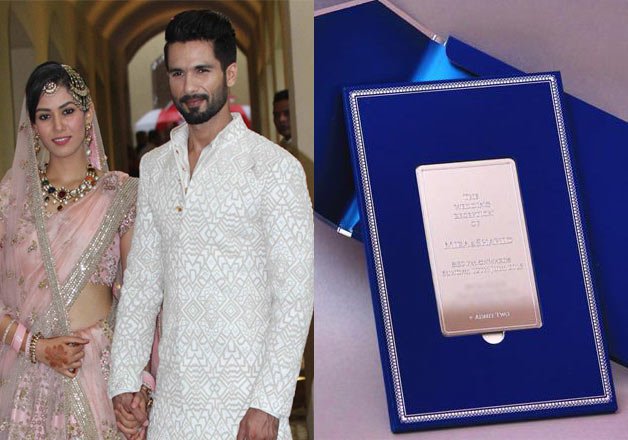 Shahid Mira Wedding Reception Card Pics Indiatv News Bollywood News
