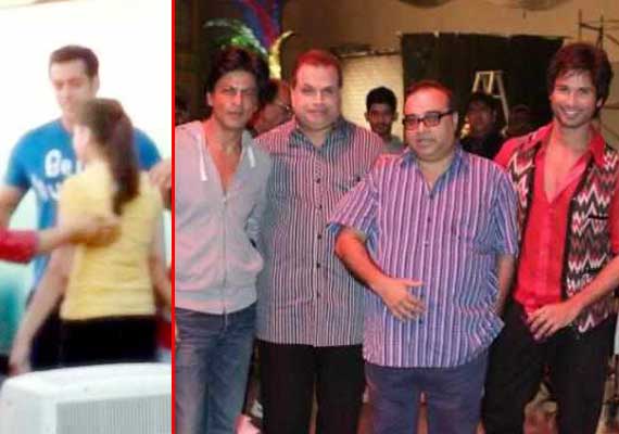 shah rukh and salman spotted on the sets of phata poster