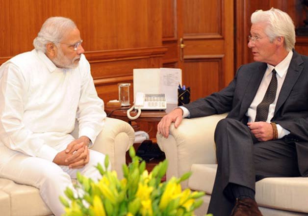 richard gere meets prime minister modi