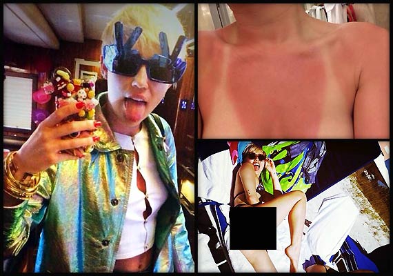 Miley Cyrus Posts Weird Nude Selfies From Bangerz Tour See Pics 