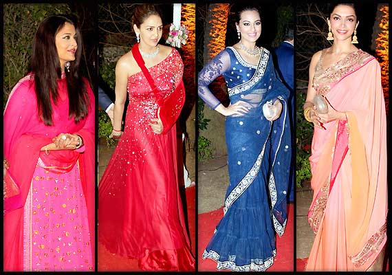 Ahana Deol Wedding Aishwarya Esha Sonakshi Deepika Rekha Stun