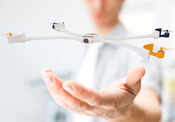 a camera strapped like a watch flies like a drone coming