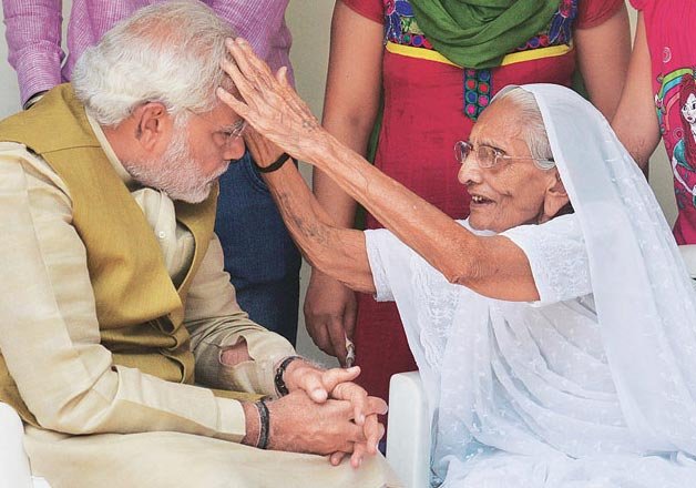 pm modi s mother taken to hospital with chest pain