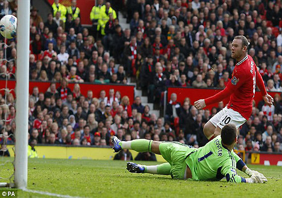 advantage fergie as rooney double lifts united over city to