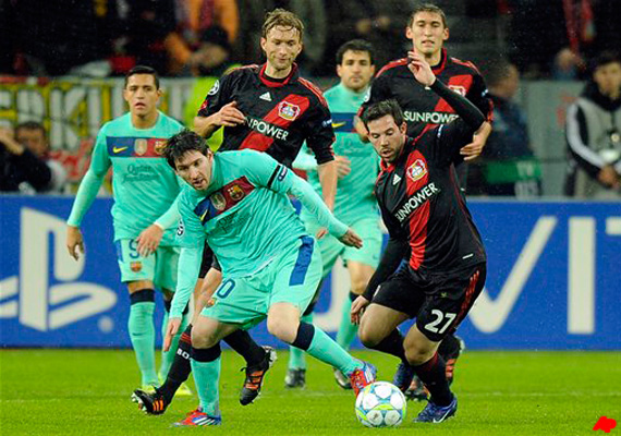 barcelona wins 3 1 at leverkusen in champs league