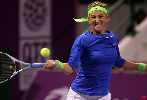 azarenka beats halep to reach qatar open quarters