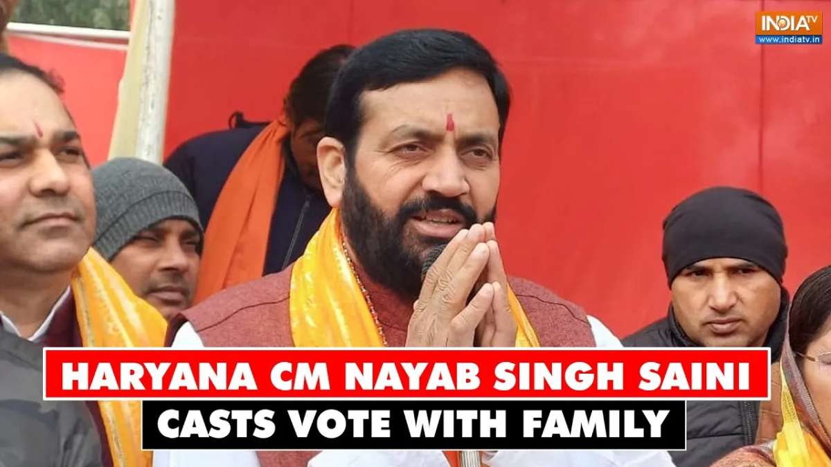 LS Polls 2024: Haryana CM Nayab Singh Saini casts vote with family in 6th  phase of polling