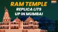 Ram Temple replica illuminates at Mumbai's Shivaji Park ahead of Pran Pratishtha on January 22