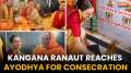 Ram Mandir: Kangana Ranaut reaches Ayodhya for consecration, cleans temple corridor