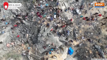 Israel-Hamas War :Gaza drone shot shows destruction post Israeli airstrike