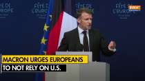 Macron on Europe: President Macron urges Europe to defend itself instead of depending on U.S.
