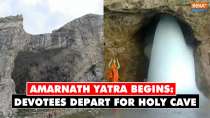 Amarnath Yatra Begins: Devotees depart for holy cave from Nunwan base camp in J & K
