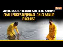 Delhi BJP Chief Virendra Sachdeva Dips in Toxic Yamuna, Calls Out Kejriwal's Clean-Up Promise