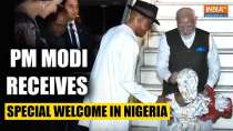 PM Modi in Nigeria: PM Modi receives special welcome as he lands in Nigeria