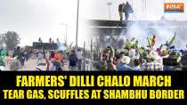 Dilli Chalo March: Tear gas, scuffles at Shambhu Border as protesters resume march towards Delhi