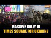 Russia-Ukraine War: People Gather in Times Square on Three Years Since Russia's Invasion of Ukraine