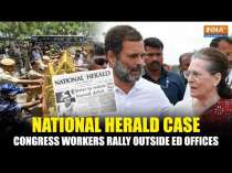 Congress Protests Against ED's Chargesheet Against Sonia And Rahul Gandhi In National Herald Case