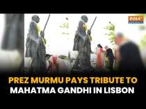 President Droupadi Murmu Pays Floral Tribute To Statue Of Mahatma Gandhi In Lisbon