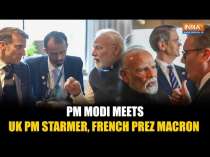 PM Modi Meets UK PM Keir Starmer, French President Macron at G7 Summit in Canada