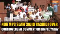 NDA Leaders Protest Against Sajid Rashidi Over Dimple Yadav Statement
