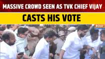 Tamil Nadu Elections: Massive Crowd Gathers as Actor and TVK Chief Vijay Casts Vote in Chennai