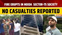 Noida Fire: Blaze Breaks Out On 12th Floor Of High-Rise In Sector 75, Fire Brigade In Action