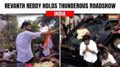 Revanth Reddy holds thunderous roadshow in Hyderabad as Congress leads in poll results