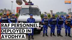 Ram Mandir: RAF personnel deployed at Lata Mangeshkar chowk ahead of Pran Pratishtha in Ayodhya