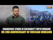 Canadians Show Support For Ukraine In Toronto Marking Three Years Since Russia's Invasion