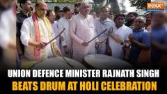 Holi 2025: Union Defence Minister Rajnath Singh Beats Drum at Holi Celebration
