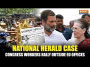 Congress Protests Against ED's Chargesheet Against Sonia And Rahul Gandhi In National Herald Case