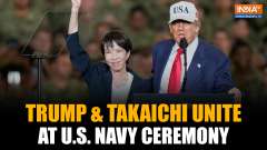 Trump Invites Japan's PM Sanae Takaichi On Stage at U.S. Naval Ceremony