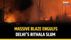 Delhi Rithala Fire: Massive Blaze Engulfs Slum Area Near Metro Station 