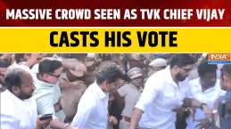 Tamil Nadu Elections: Massive Crowd Gathers as Actor and TVK Chief Vijay Casts Vote in Chennai