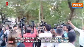 Assembly Elections 2023: Actor Allu Arjun casts vote in Hyderabad’s Jubilee Hills area