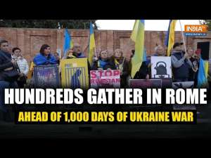 Russia VS Ukraine: People gather in Rome to stage a protest ahead of 1,000 days of war in Ukraine