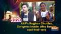 AAP's Raghav Chadha, Congress leader Alka Lamba cast their vote