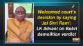 Welcomed court's decision by saying 'Jai Shri Ram': LK Advani on Babri demolition verdict