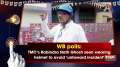 WB polls: TMC's Rabindra Nath Ghosh seen wearing helmet to avoid 'untoward incident'