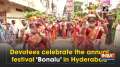 Devotees celebrate the annual festival 'Bonalu' in Hyderabad