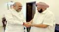  Amarinder Singh met Union Home Minister Amit Shah at his residence