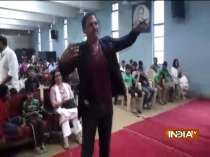 Robert Vadra shakes a leg with differently-abled students at an event