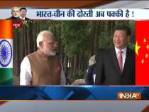 Prime Minister Narendra Modi & Chinese President Xi Jinping inside a house boat in Wuhan