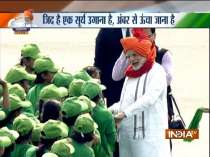 After Independence Day speech, PM Narendra Modi meets school children at Red Fort