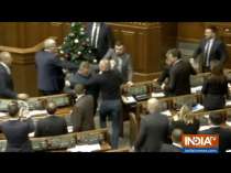 Brawl breaks out during Parliament session in Ukraine